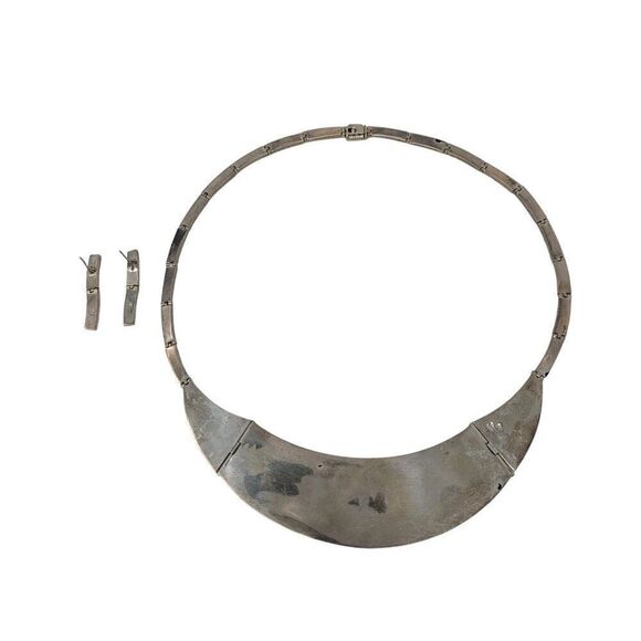 Artisan 925 Sterling Silver Multicolor Micro Mosaic Choker Necklace Earring Set - Picture 13 of 16